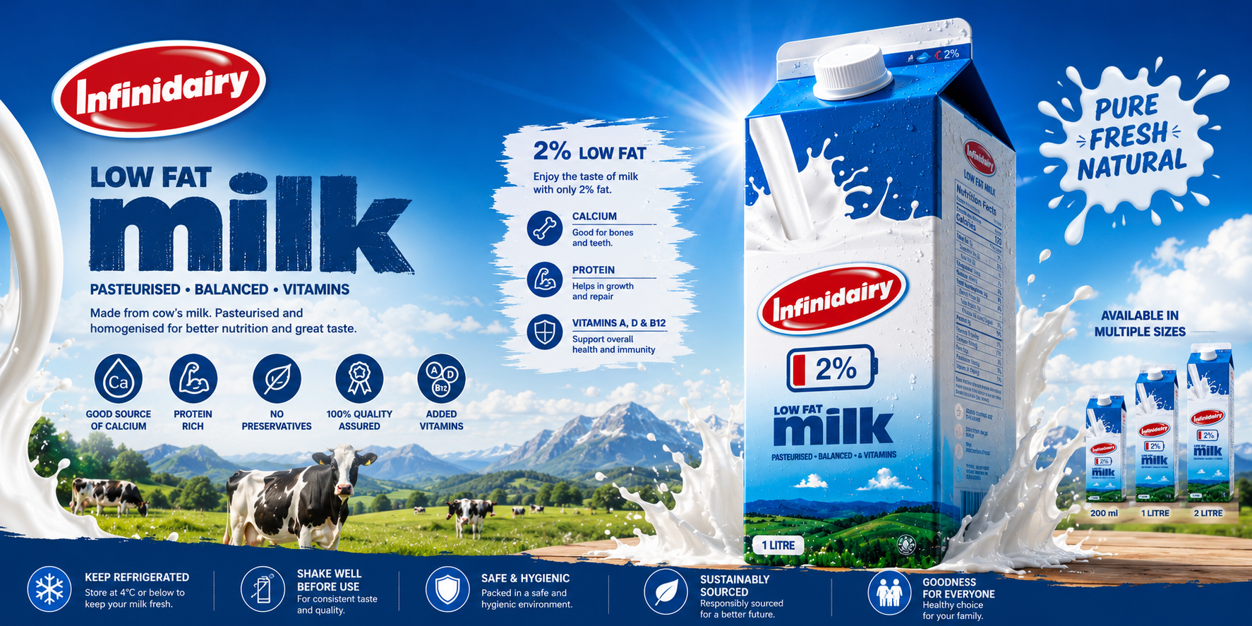 Infinidairy 2% low-fat milk